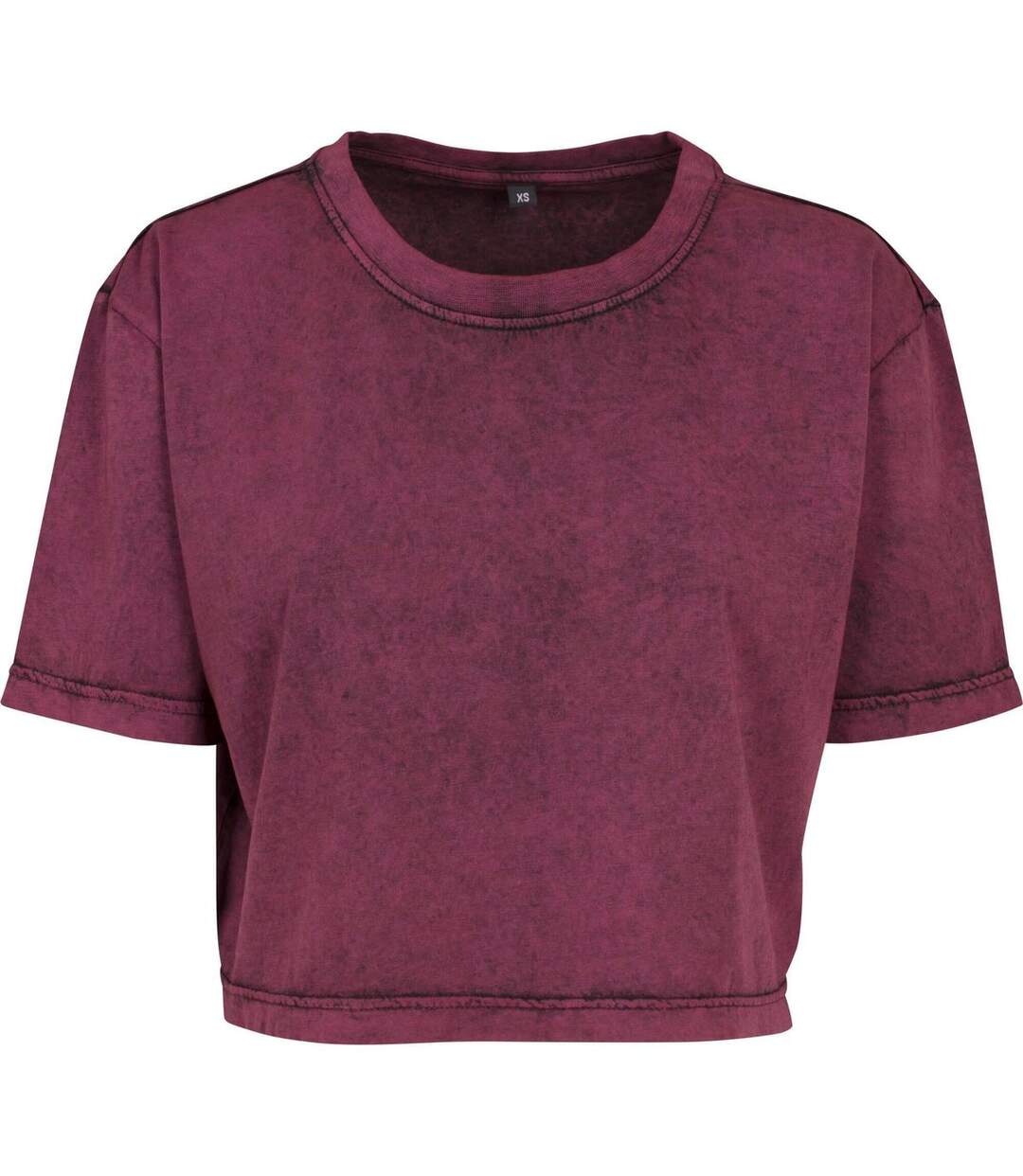 T-shirt court - femme - BY054 - rouge vin-1