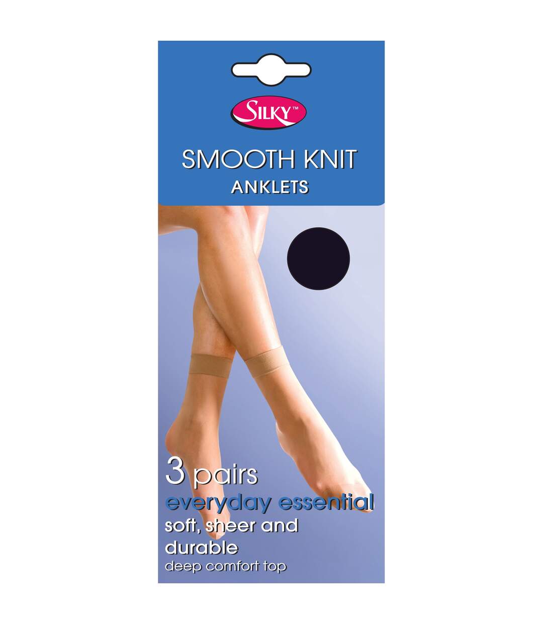 Smooth chaussettes 15 deniers lot de 3 paires femme bleu marine Silky