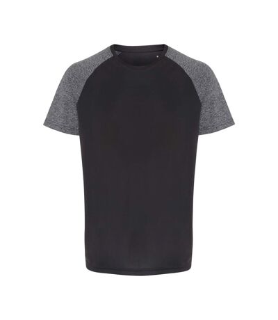 TriDri Mens Contrast Sleeve Performance T-shirt (Charcoal/Black Melange)