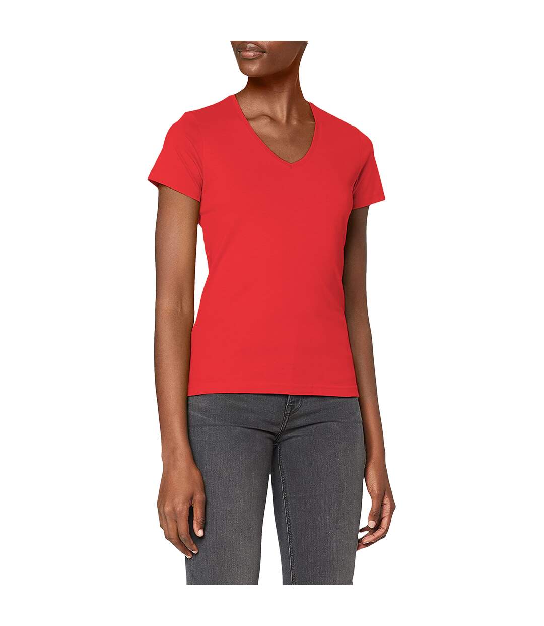 T-shirt col v femme rouge Stedman