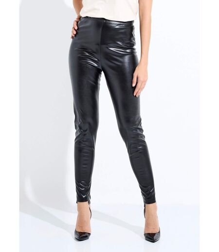 Legging enduit ceinture élastiquée
