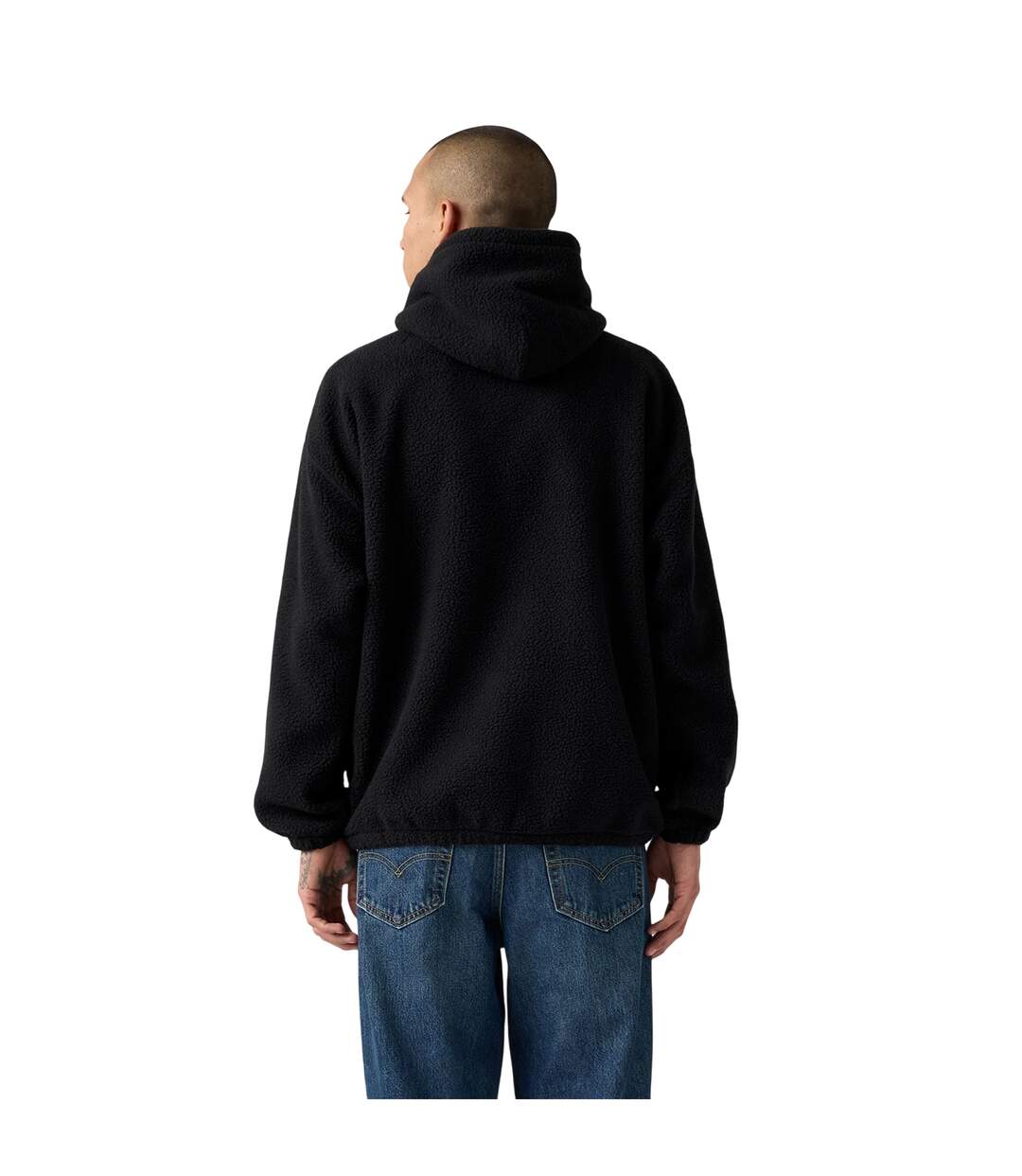 Mens Hooded Long-sleeved Sweatshirt Black Levis-3