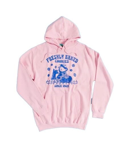Sweat À Capuche Motif/style Cookie Freshly Baked Adulte Rose Sesame Street