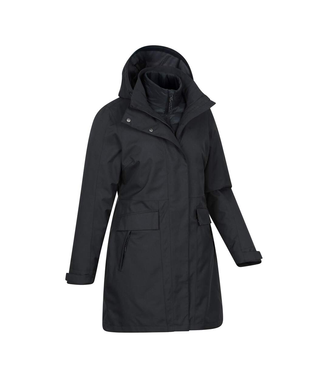 Womens/ladies Rain On 3 In 1 Waterproof Jacket Black Mountain Warehouse-4
