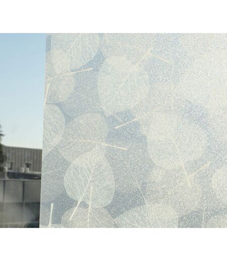 Film décoratif pour vitre vitrostatique Feuilles - 150 x 45 cm - Blanc
