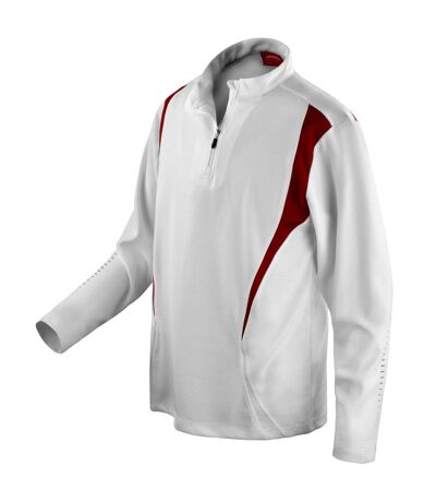 Spiro Unisex Sports Trial Performance Training Top (White/Red/White)