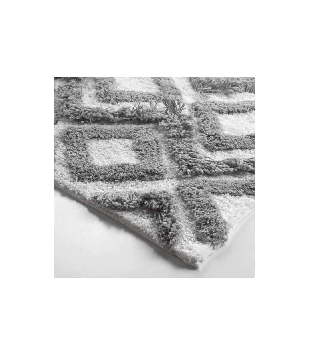 Tapis de Salle de Bain Ikatis 50x80cm Blanc & Gris-2