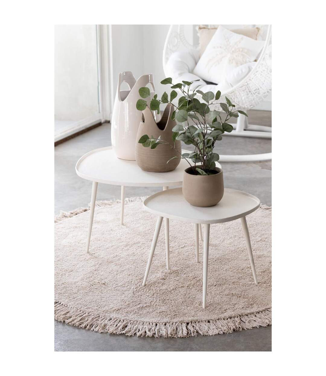 Vase Déco avec Anses Pure Nature 30cm Beige-3