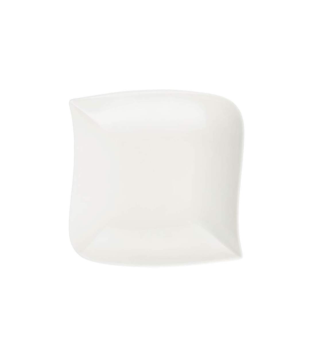 Lot de 6 Assiettes Creuses Carrées Vague 21cm Blanc-1