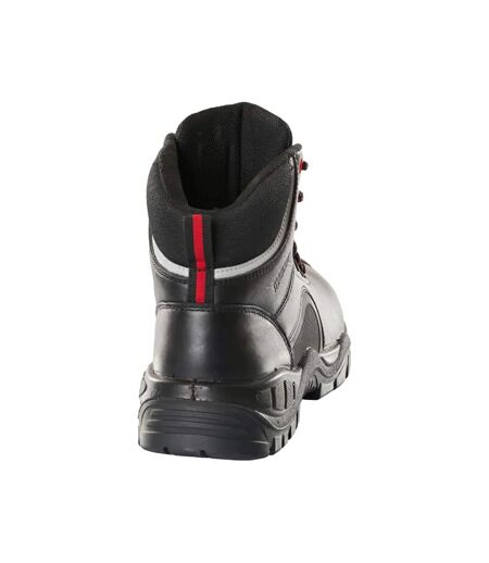 Mens Footwear Industry Leather Safety Boots Black Mascot