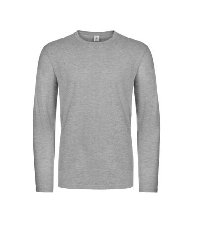 B&C Mens #E190 Cotton Blend Long-Sleeved T-Shirt (Sports Gray) - UTBC5671