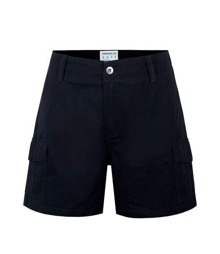 Womens/ladies Plain Cargo Shorts Black SoulCal
