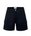 Womens/ladies Plain Cargo Shorts Black SoulCal-1