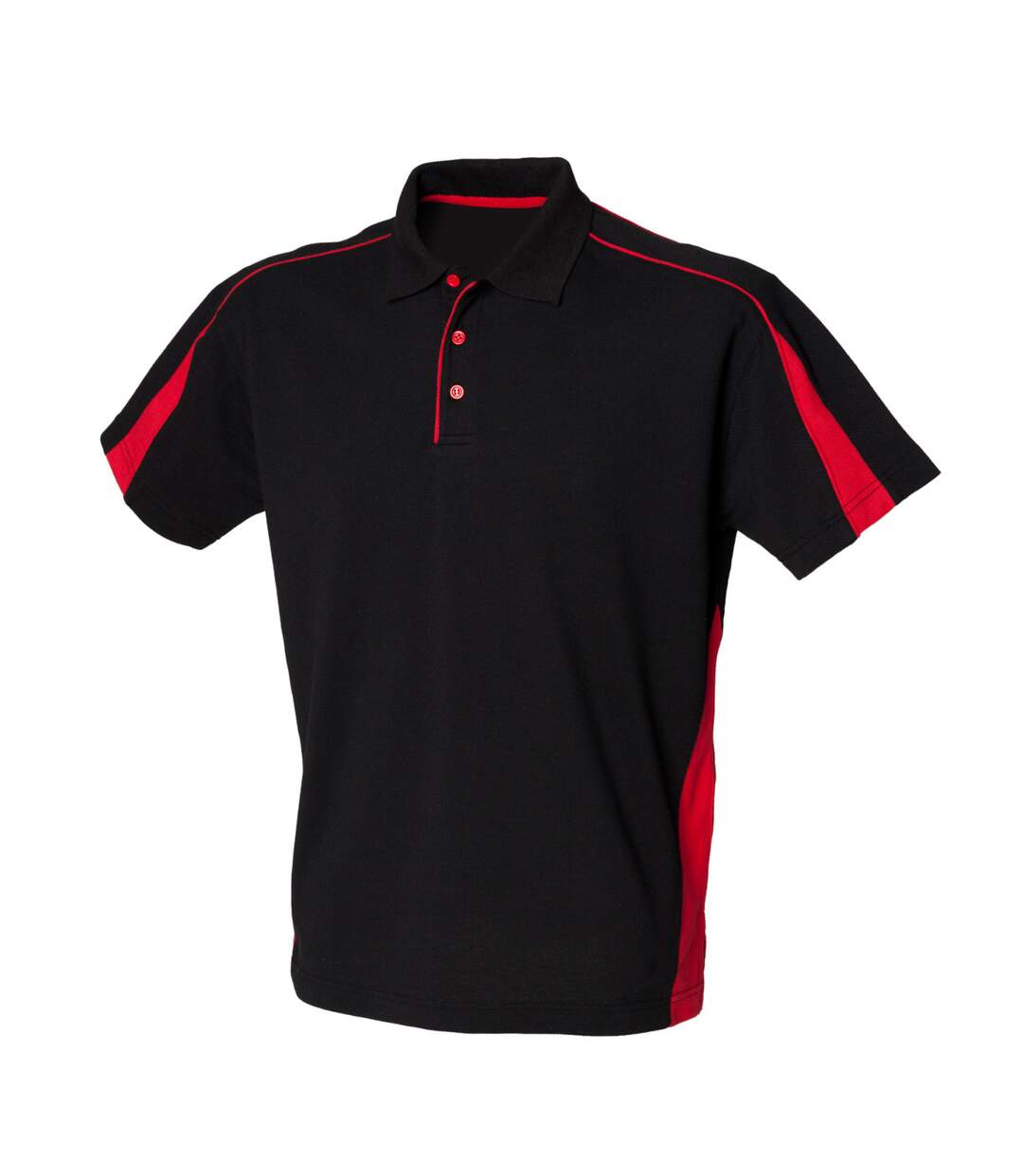 Polo à manches courtes homme noir/rouge Finden & Hales-1