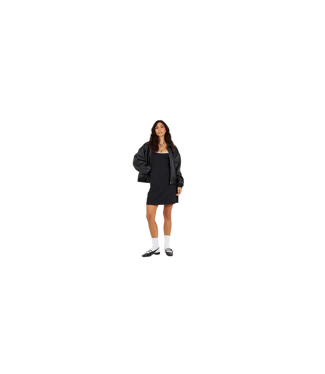 Womens/ladies Slip Dress Black White Brave Soul-1