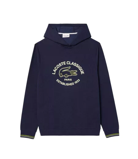 Sweat À Capuche Détente Homme Bleu Marine Lacoste