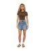 Womens/ladies Panel Denim Mini Skirt Washed Blue Guess-1