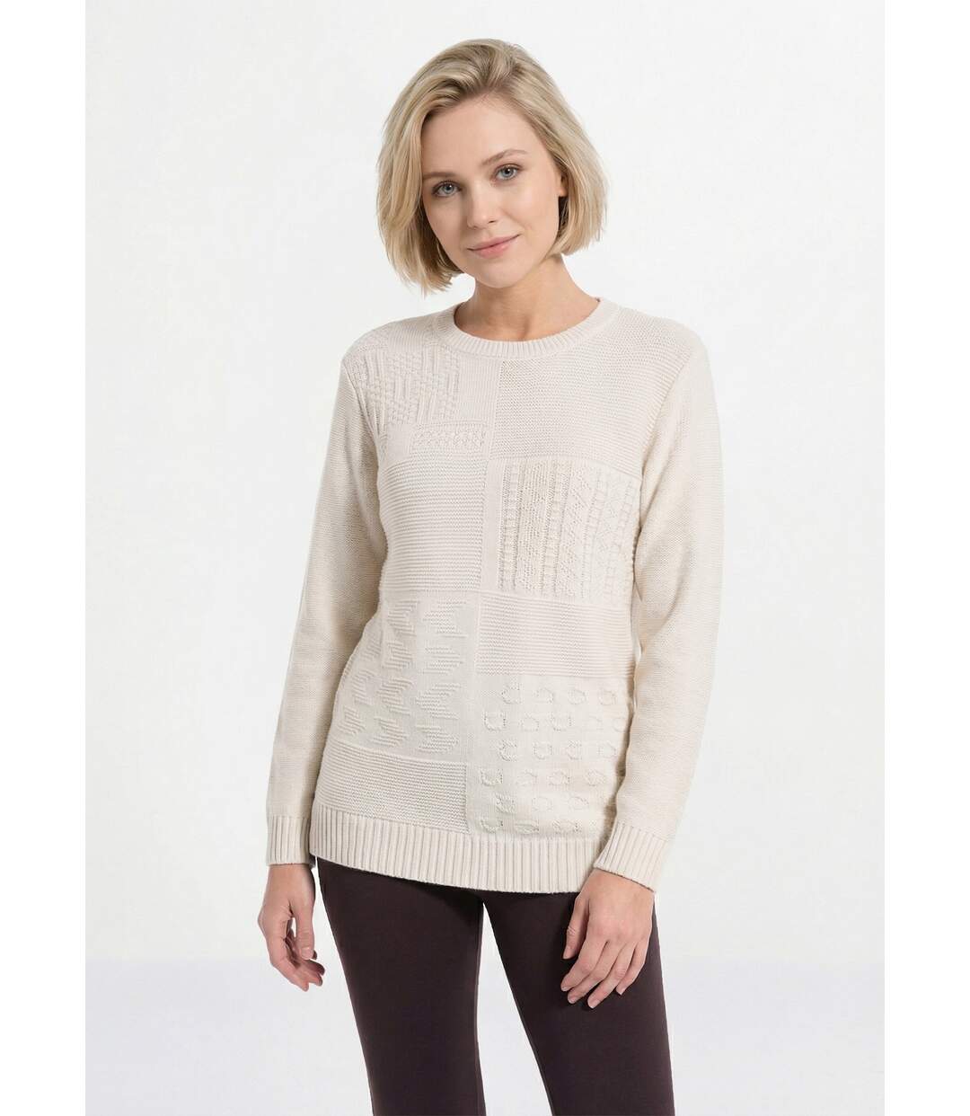 Pull-tunique col rond manches longues-1