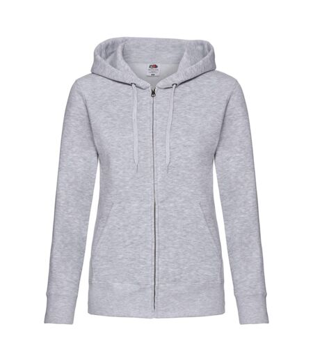 Sweat À Capuche Premium Sweat Femme Gris Chiné Fruit Of The Loom