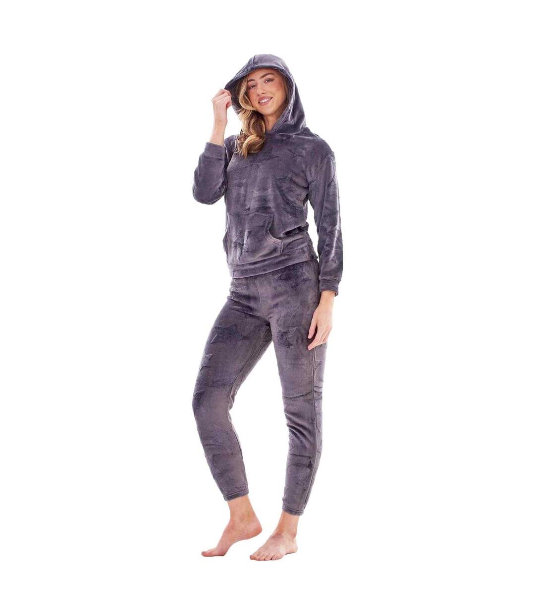 Ensemble De Pyjama Long Motif/style Étoile Femme Charbon Keanu-2