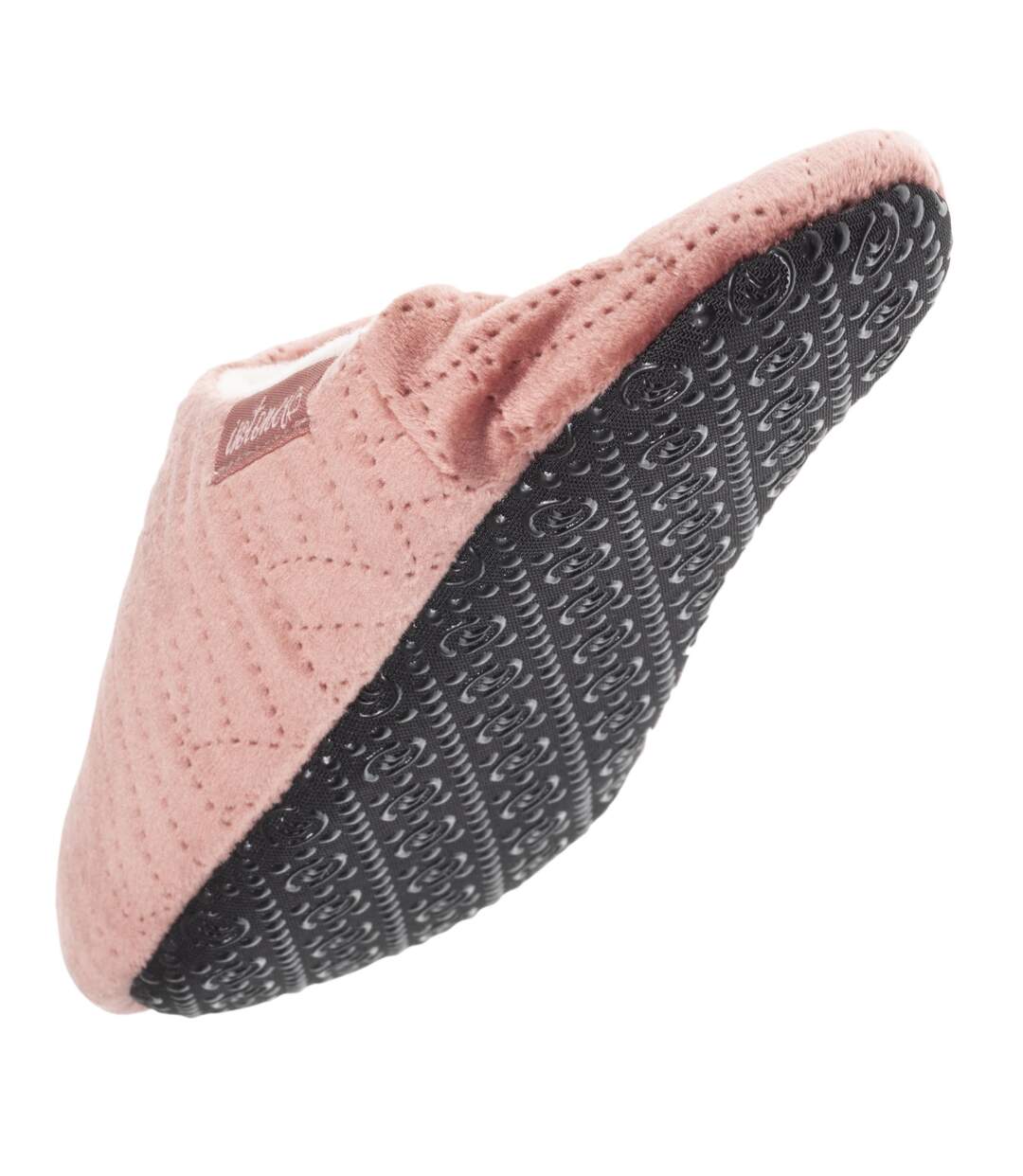 Isotoner Chaussons extra-light Mules femme en microvelours et semelle à picots antidérapants