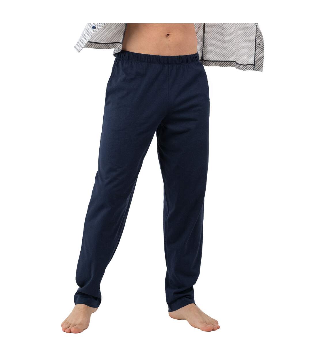 Pyjama long col ouvert homme Mercerisé Eminence-2