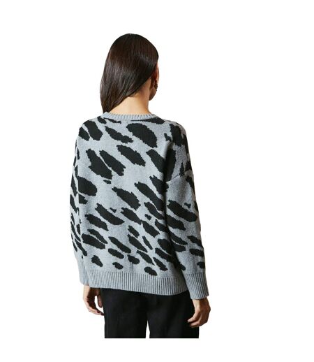 Pull jacquard imprimé animal pour dames/femmes marl gris Principles