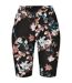 Womens/ladies Soft Flowers Cycling Shorts Black Urban Classics-1