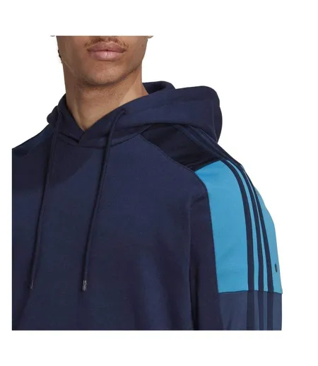 Sweat À Capuche Manches Raglan Homme Bleu Adidas