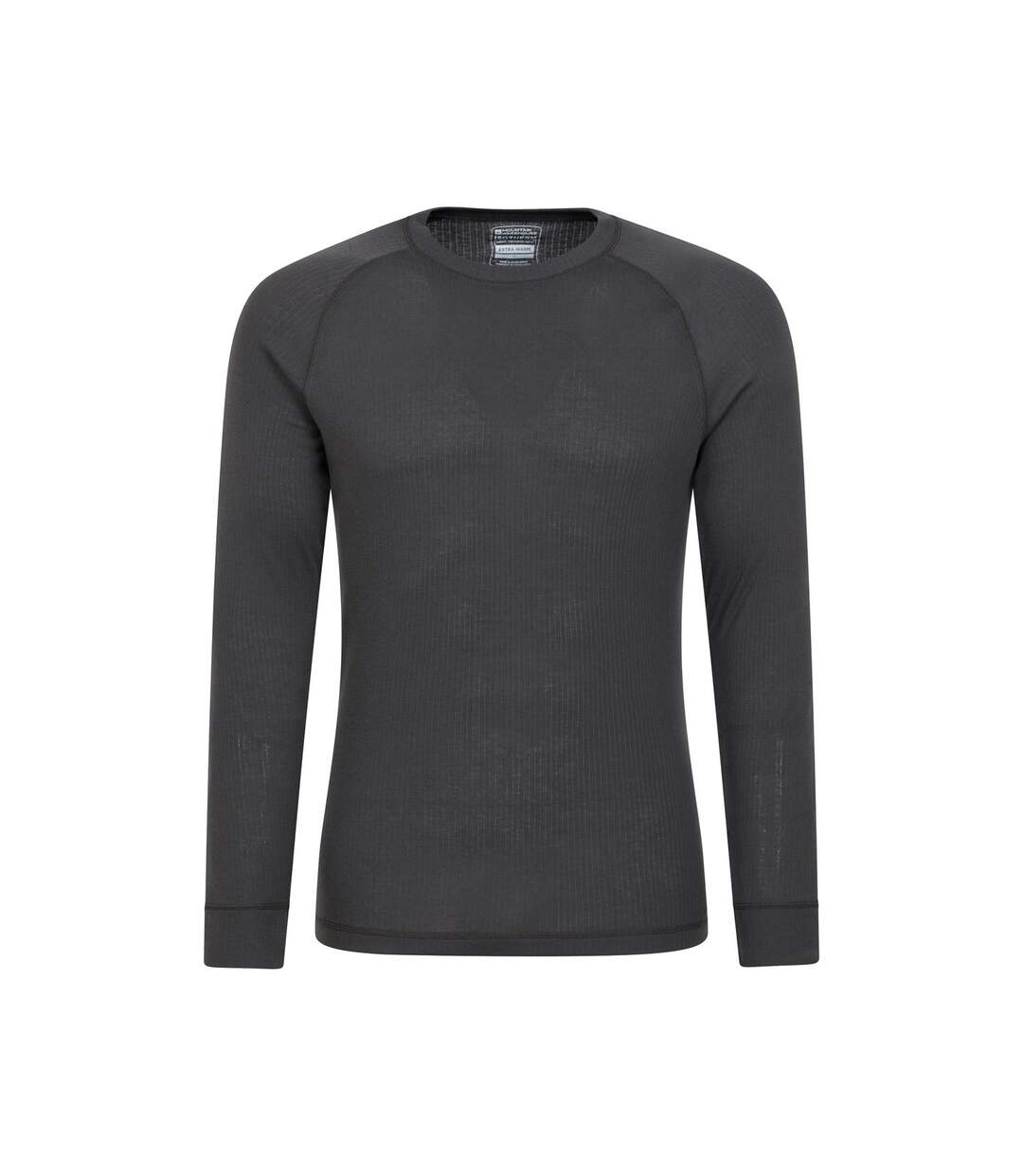 Mens talus round neck long-sleeved thermal top charcoal Mountain Warehouse-1