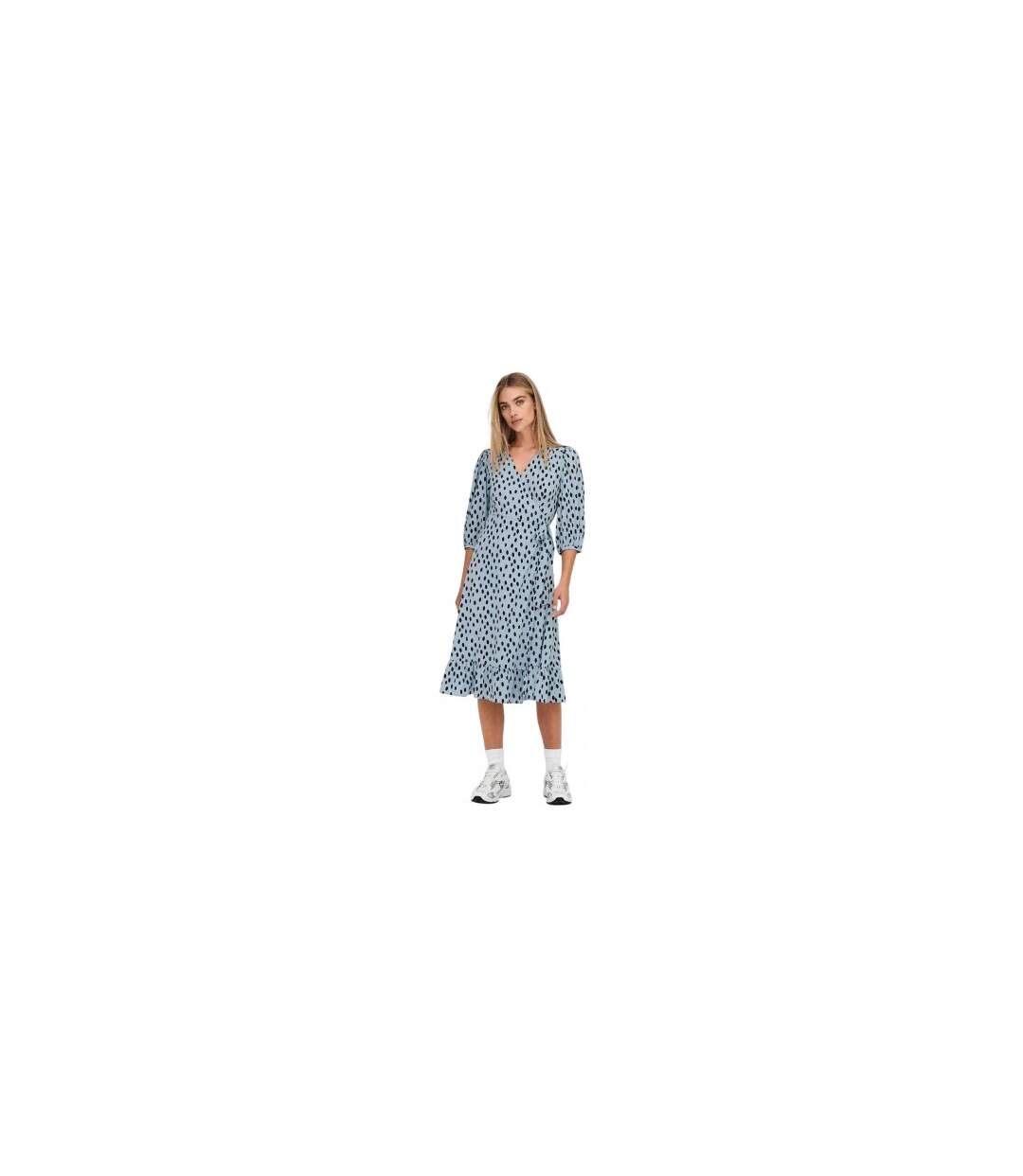 Robe Portefeuille Femme Bleu Gris Only-1