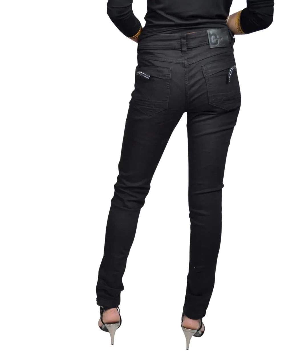 Pantalon femme slim taille haute noir stretch - Confortable et élégant-2