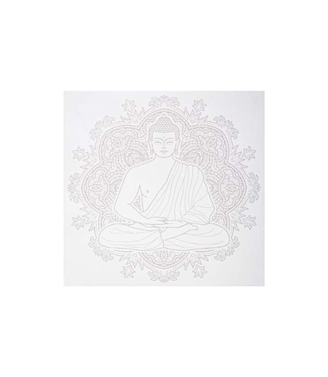 Sticker Déco Bouddha 40x40cm Gris-1