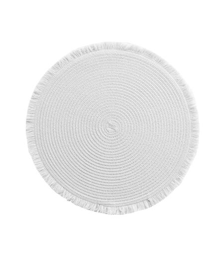 Set de Table Rond avec Franges Falbala 38cm Blanc