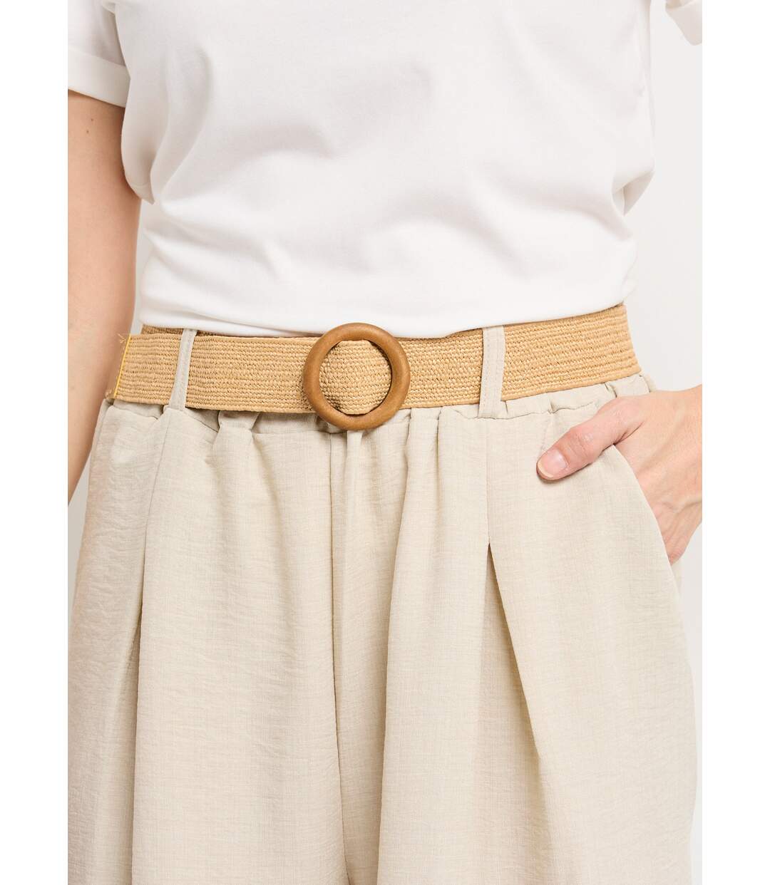 Pantalon fluide + ceinture tressée-4