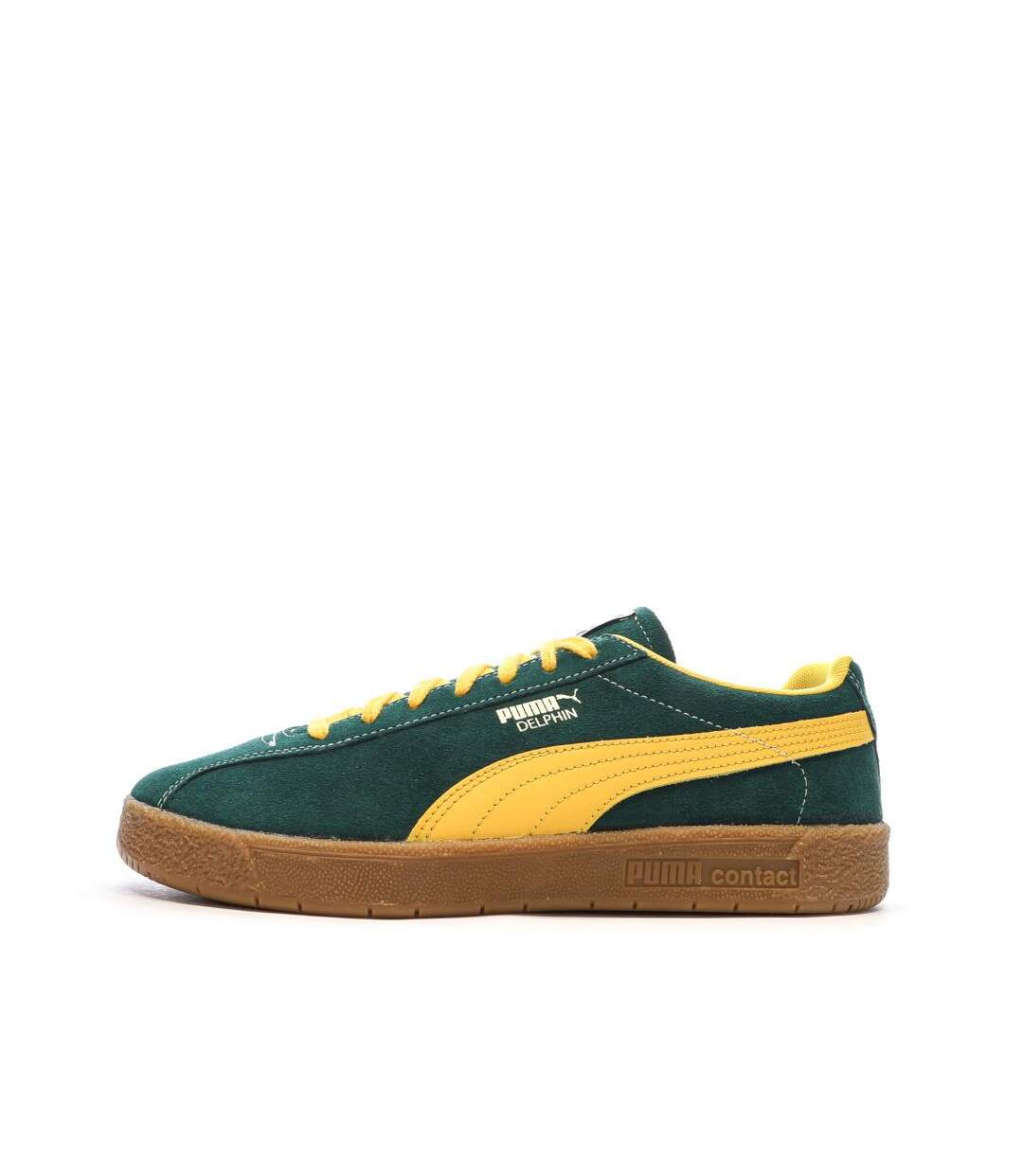 Baskets vertes/oranges homme puma delphin-1