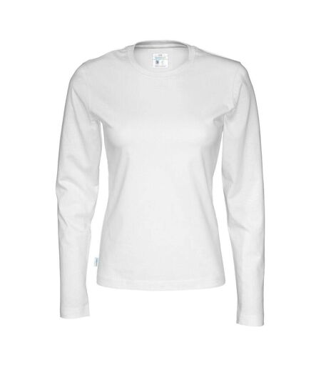 Womens/ladies Long-sleeved T-shirt White Cottover