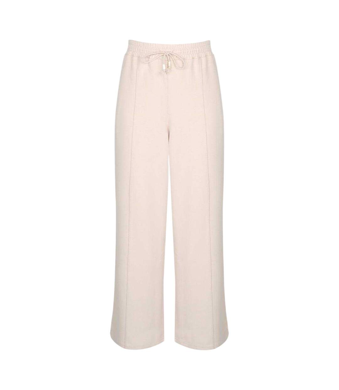 Womens/ladies Logo Wide Leg Jogging Bottoms Neutral Biba-1