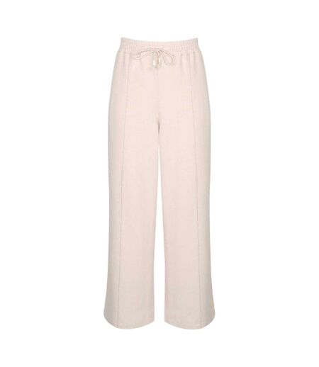 Womens/ladies Logo Wide Leg Jogging Bottoms Neutral Biba