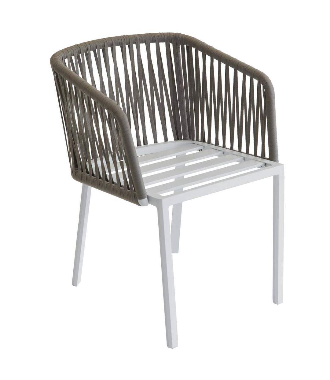 Fauteuil de jardin Barcelone - Blanc et marron