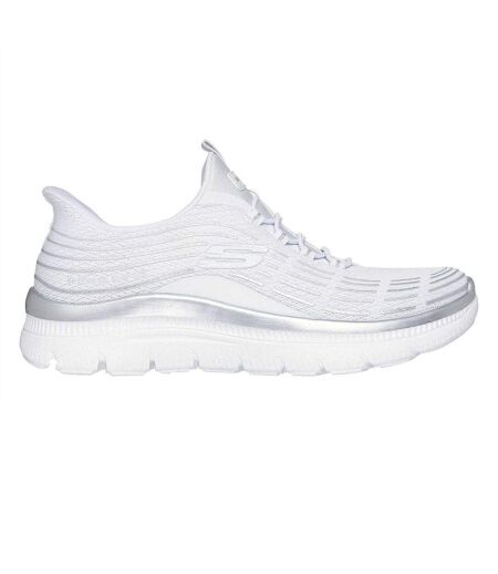 Womens/ladies Glitter Slip-in Trainers White Skechers