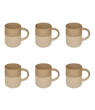 Lot de 6 Mugs en Faïence Kate 34cl Beige