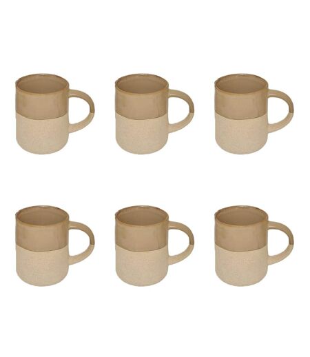 Lot de 6 Mugs en Faïence Kate 34cl Beige