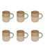 Lot de 6 Mugs en Faïence Kate 34cl Beige-1