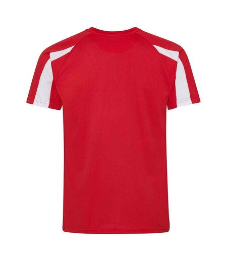 T-shirt Adulte Rouge Feu Blanc AWDis Cool