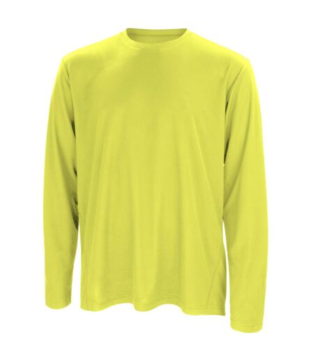 Spiro Mens Sports Quick-Dry Long Sleeve Performance T-Shirt (Lime Green)