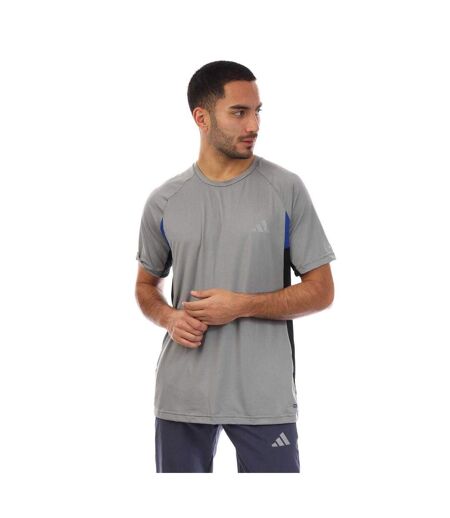 Mens 3 Stripes Climacool Slim T-shirt Grey Adidas