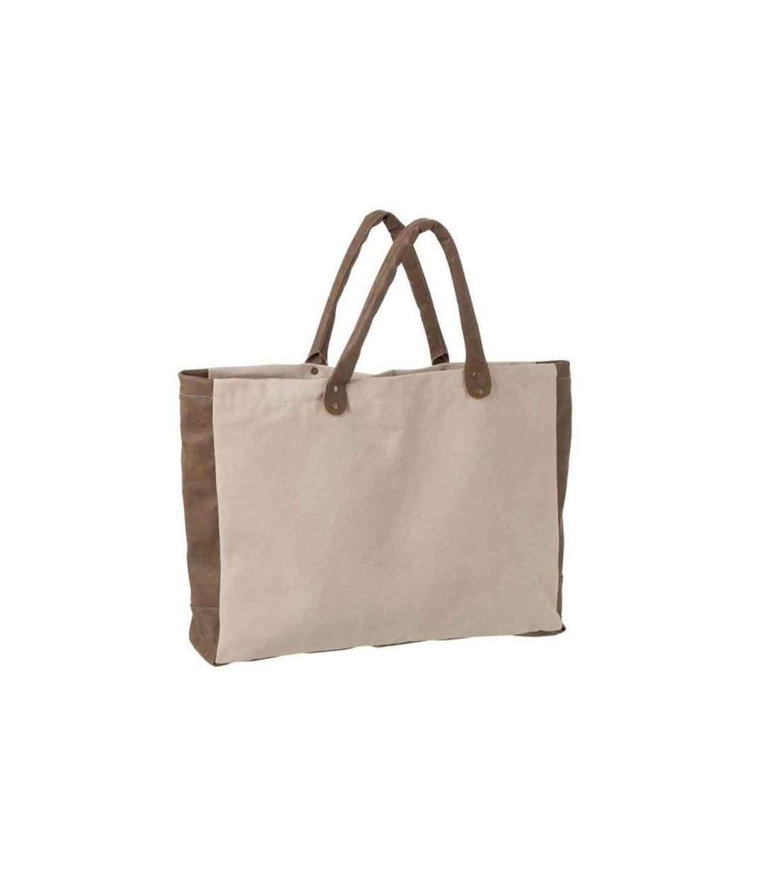 Sac de Plage Petites Anses 45cm Marron & Beige