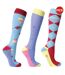 Chaussettes stay cool femme bleu / rose foncé Hy-1