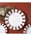 Lot de 6 Assiettes Plates Cleo 27cm Bordeaux & Blanc-3